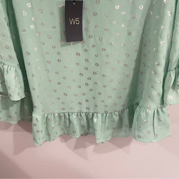 New W5 Long Sleeve Polka Dot Top Size Large NWT - Picture 5 of 6